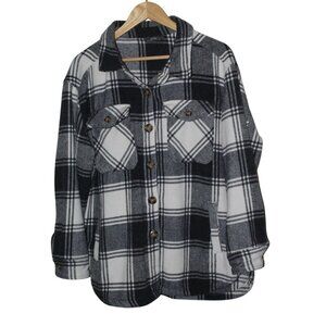 Member's Mark Shacket Plaid Button Down Jacket Fall Size Large